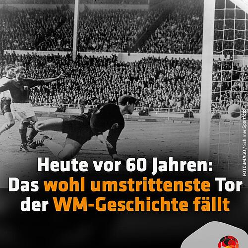 Photo by Deutsches Fußballmuseum on July 29, 2026. May be an image of text that says 'oa onnan Sann vor 60 Jahren: Comonon Das wohl umstrittenste Tor der WM-Geschichte fällt DEUTSCHES FUSSBALL MUSEUM'.