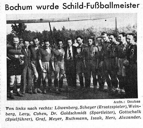 Schild Bochum wurde im Juni 1938 letzter deutsch-jüdischer Meister.